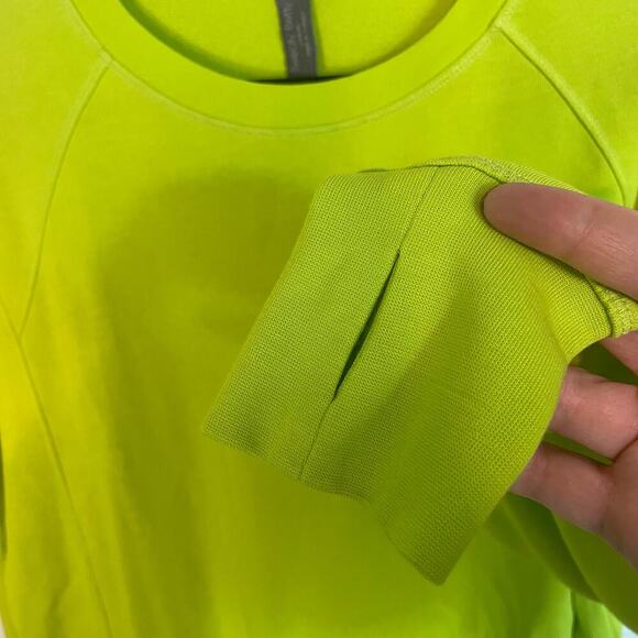 Sweaty Betty Neon Green Athletic Sweatshirt Crewneck Pullover Long Sleeve Medium - Picture 4 of 6